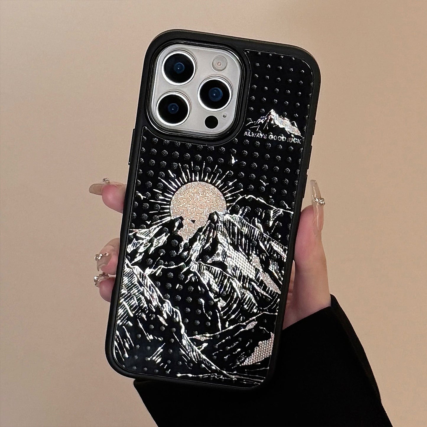 Gilt mobile phone case Apple 17promax protective case iPhone 16 Sunrise Jinshan 12 for 15 personalized glass