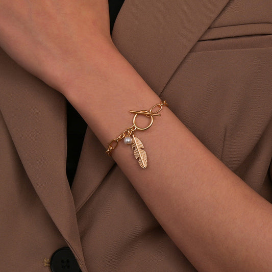 Leaf Charm Chain Bracelet