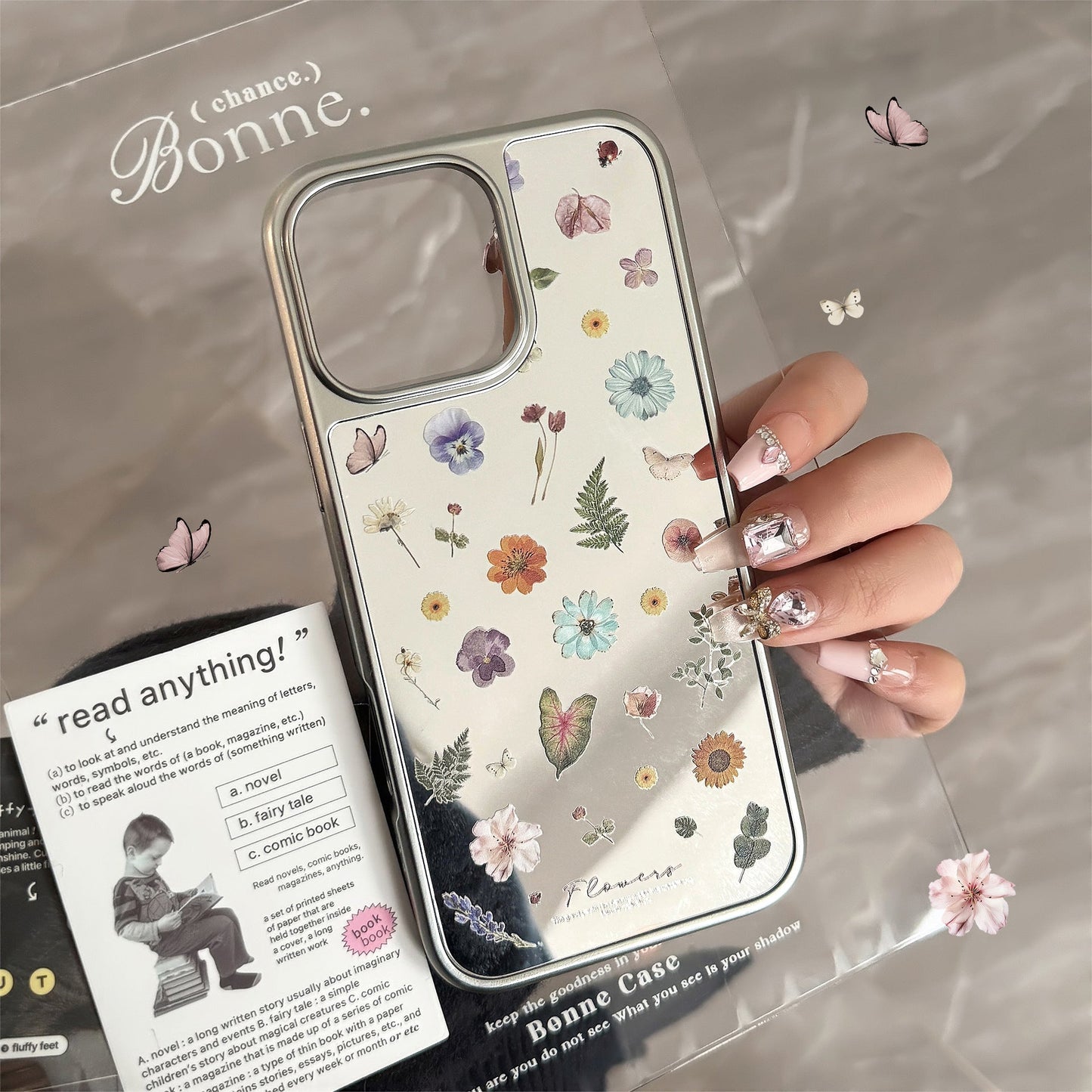Flores pequeñas y frescas son adecuadas para la funda de teléfono móvil Apple 15promax iphone17 espejo 13 galvanoplastia dura 15 Huawei