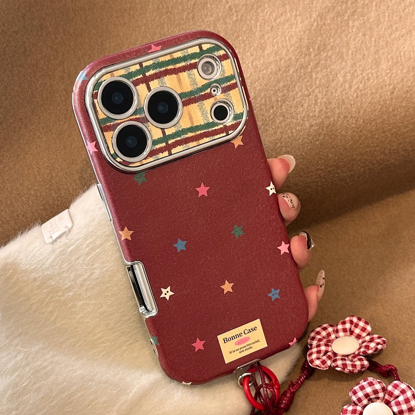 Color estrella contraste creativa aplicación iPhone 17 Pro Max funda para teléfono móvil Apple 16 antigolpes 13 todo incluido 15 cuerda de mano