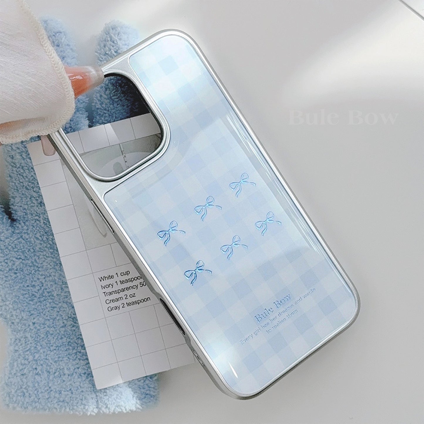 Funda de teléfono móvil dorada para iPhone 16, 17Pro Max, a cuadros azules, 14, galvanizado, 13, epoxi, 15, para Apple/Huawei