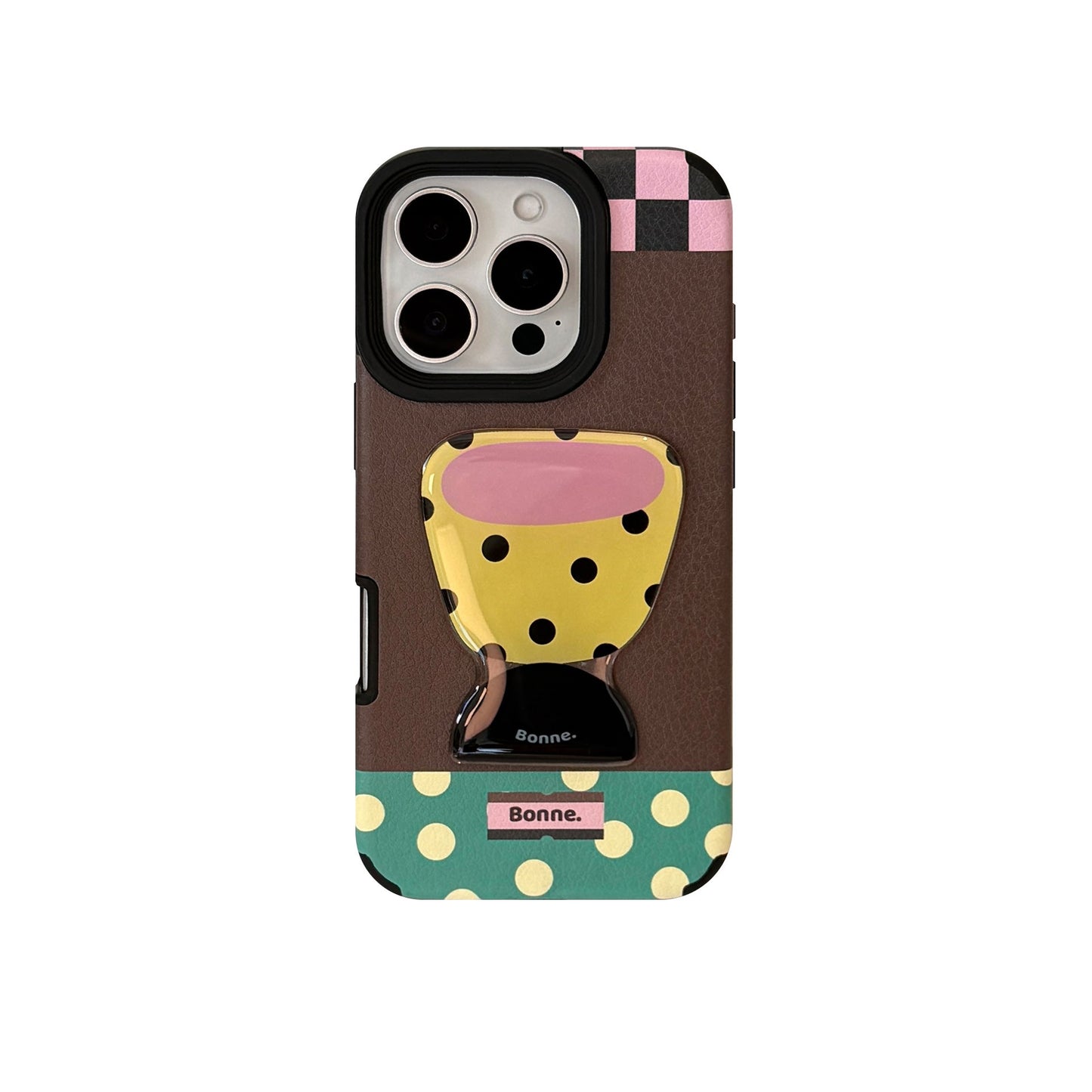 Funda para móvil iphone16 con aplicación tridimensional de patrón de piel, lámpara de escritorio con taza de té Apple 17promax, sentido avanzado 14, anticaída 13