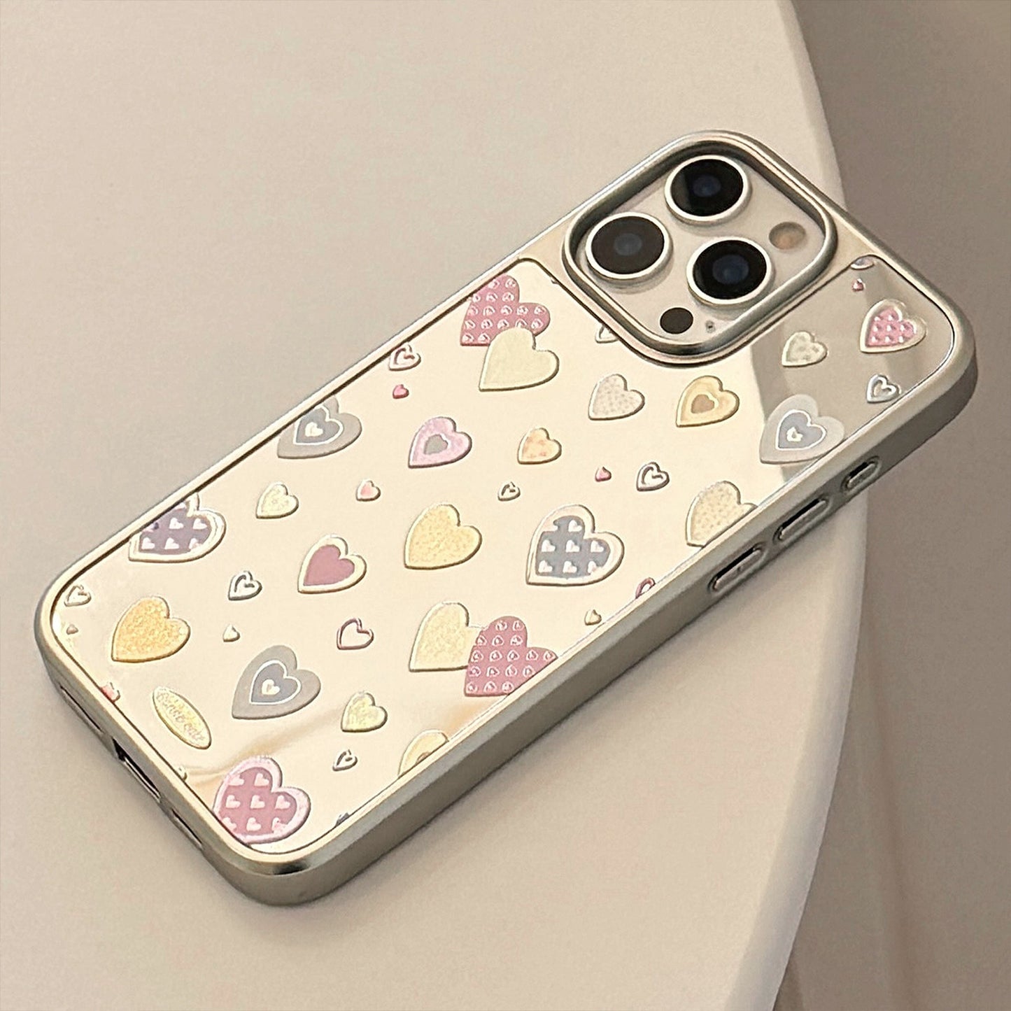 Espejo dorado adecuado para carcasa de teléfono móvil iPhone 14 color amor 13, galvanoplastia 11 Huawei para iPhone 16 Apple 17promax