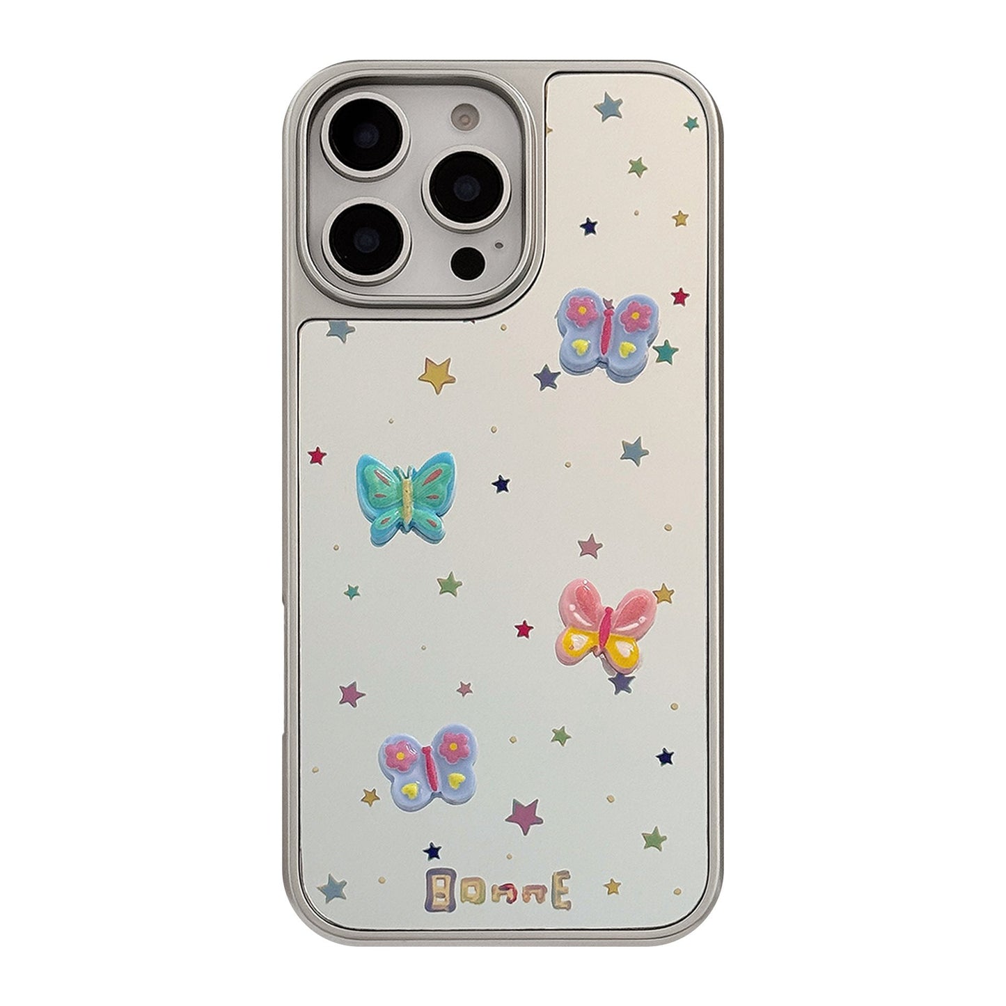 Mariposa tridimensional adecuada para funda de teléfono móvil Apple 15promax iphone17 galvanizado espejo 13 dulce 15 generación