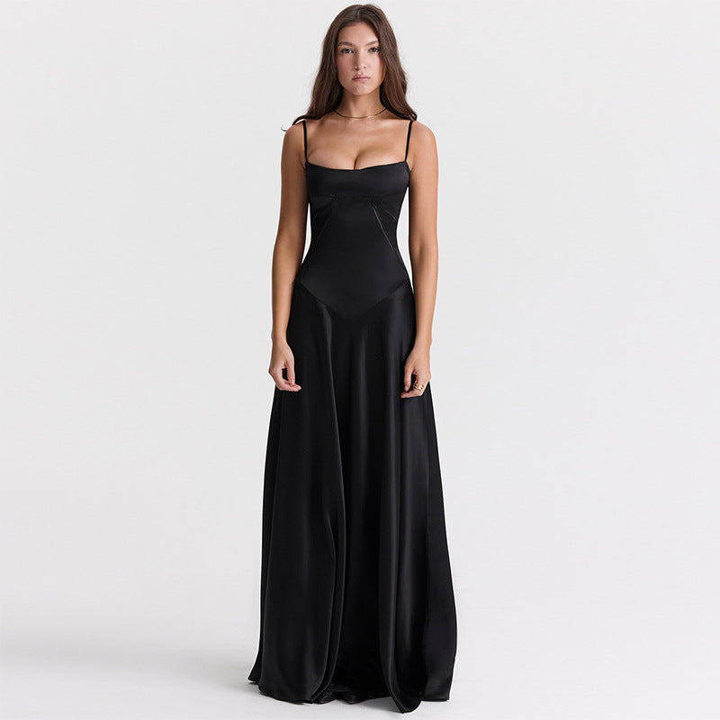Women Wear Sexy Sling Dress Slim Fit Backless Maxi Dress Women Evening Dress
