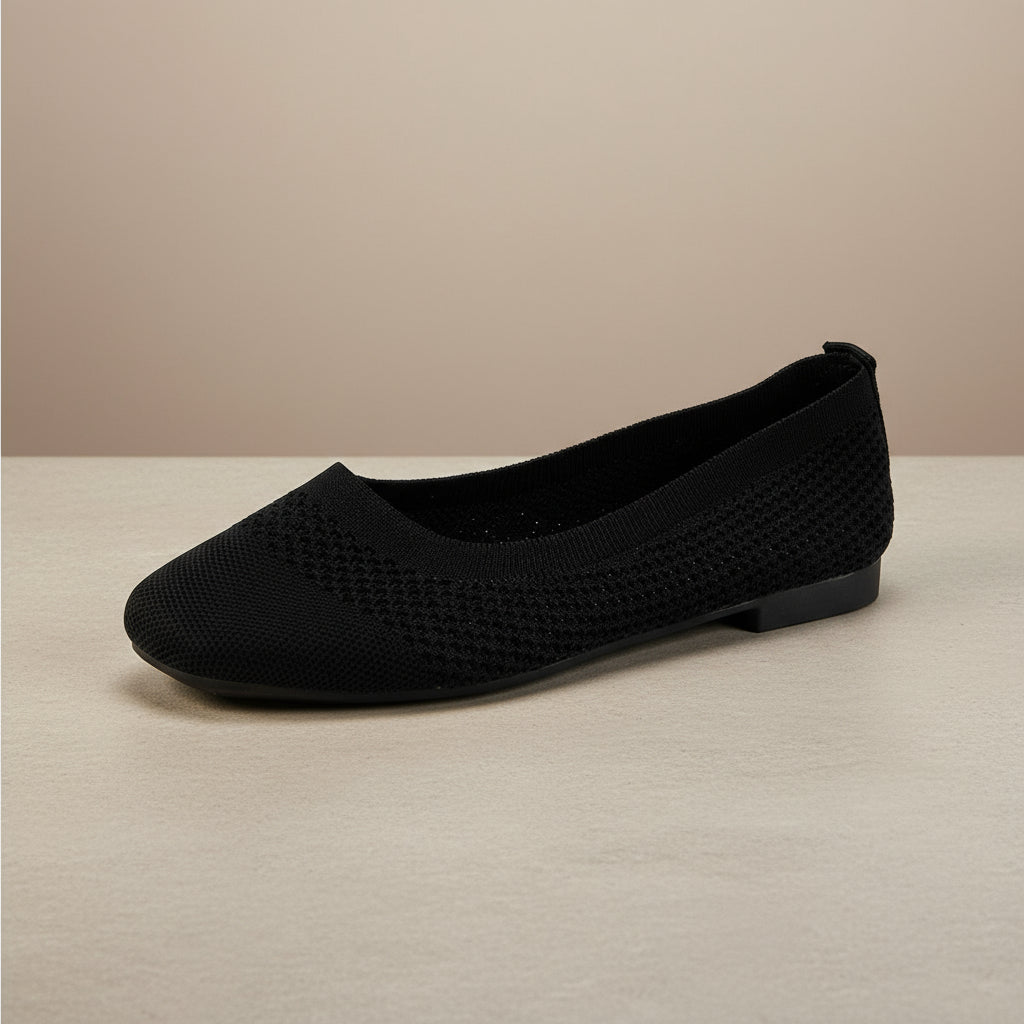 Zapatos de mujer de boca poco profunda con tejido de malla voladora