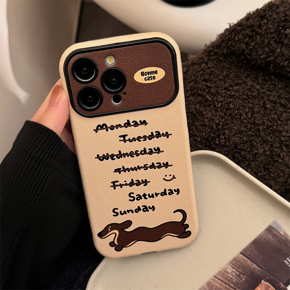 ins viento dachshund adecuado para iphone14 apple 15 funda para teléfono móvil 16pro max cortex 17 personalidad fresca y de moda 13