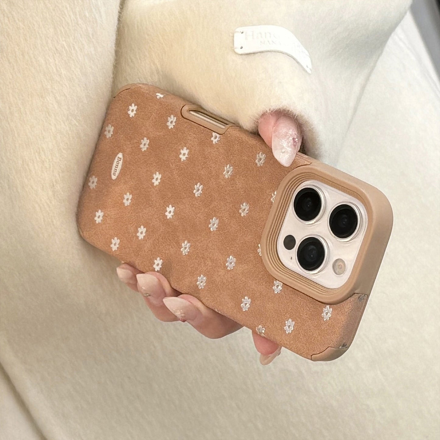 Adecuado para iPhone 17 Apple 16promax Funda para teléfono móvil 15 otoño e invierno felpa marrón 14 gamuza 13 anticaída