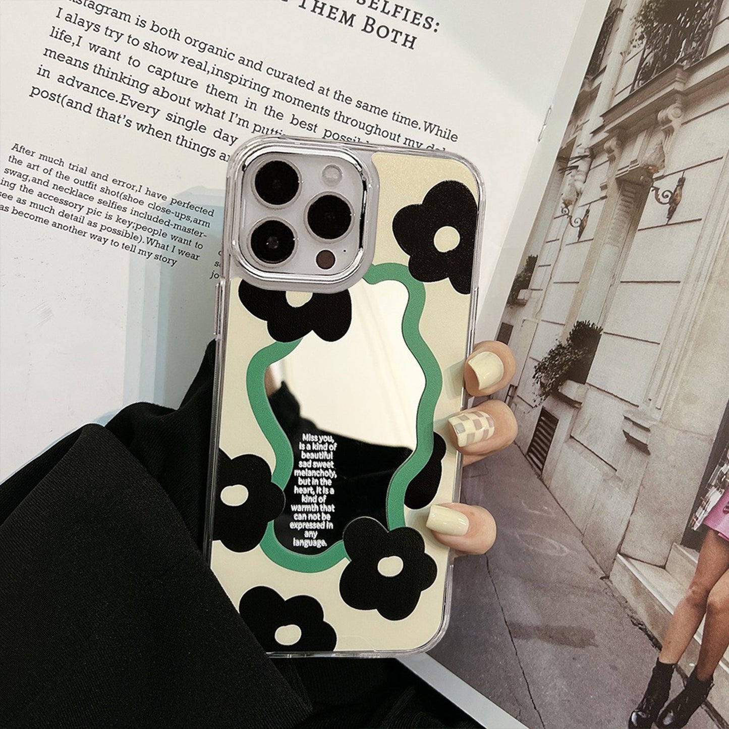 Nicho de espejo de personalidad adecuado para funda de móvil Apple iPhone 16 Pro Max 17, antcaídas 14 Pro, sets 15/8 11