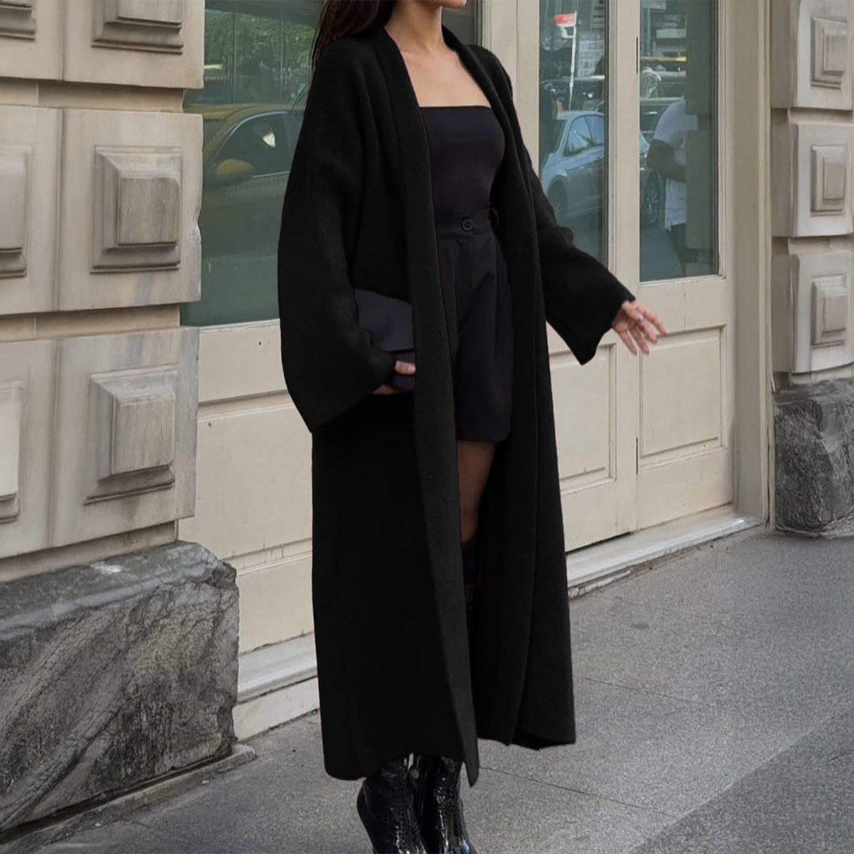 Long Sleeve Wool Overcoat Trench Coat Sweaters Women Clothing Autumn Winter