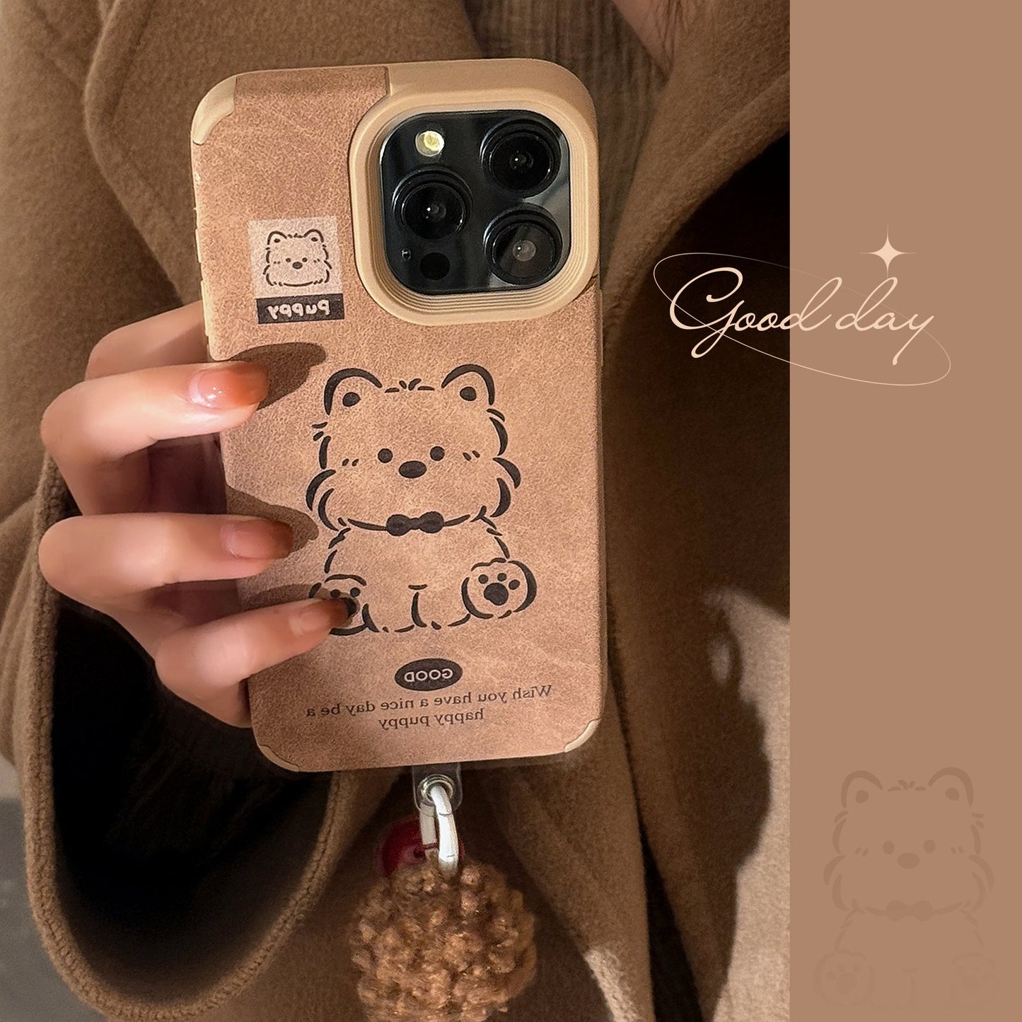 Suede for 17promax iPhone case iPhone 15 West Highland Puppy 14 Plush rope 13 Soft 16 sets
