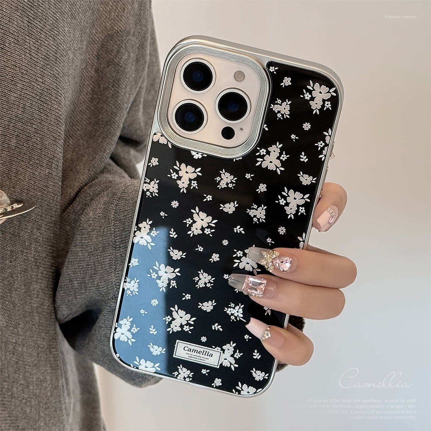 Funda de móvil Gilt flower apple 17promax 16 para iPhone15 anti-caída 14 dark wind 13 dura premium