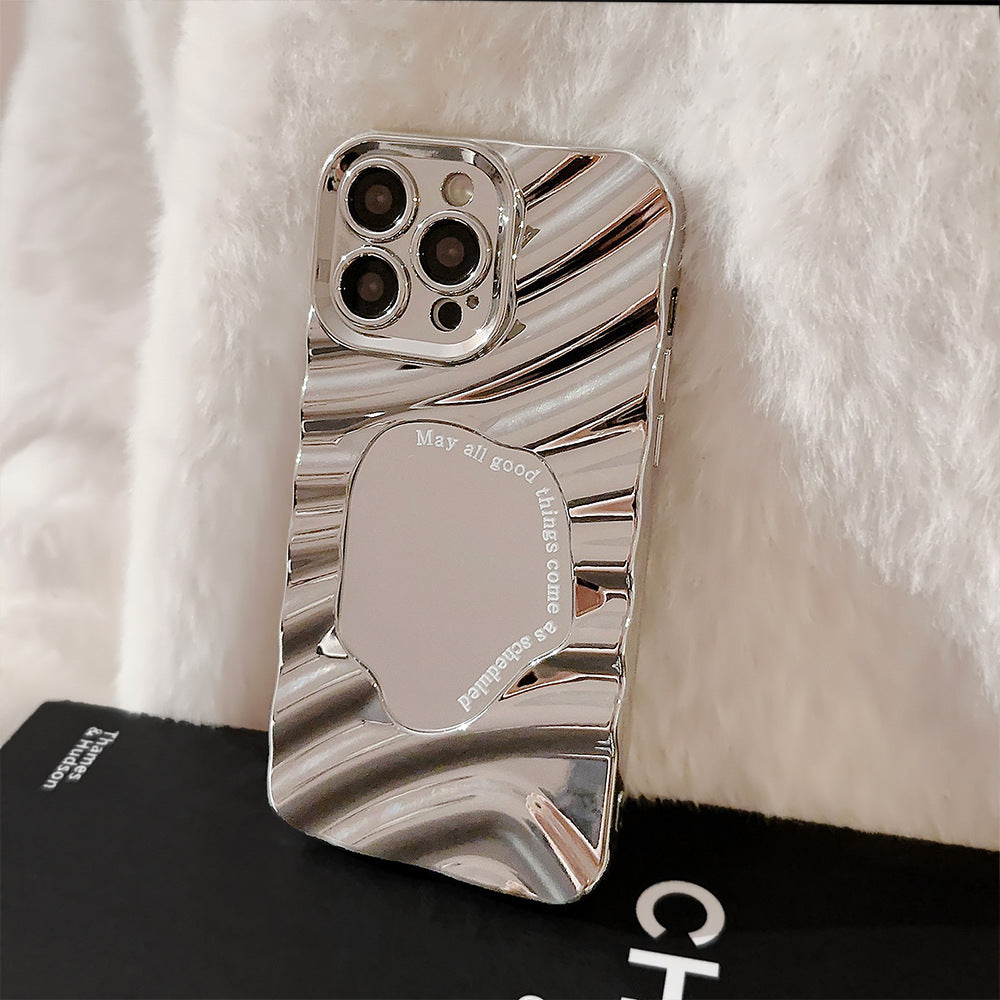 Funda de iPhone17 con ondas de agua irregulares, espejo 14promax, sentido avanzado 11, apta para Huawei