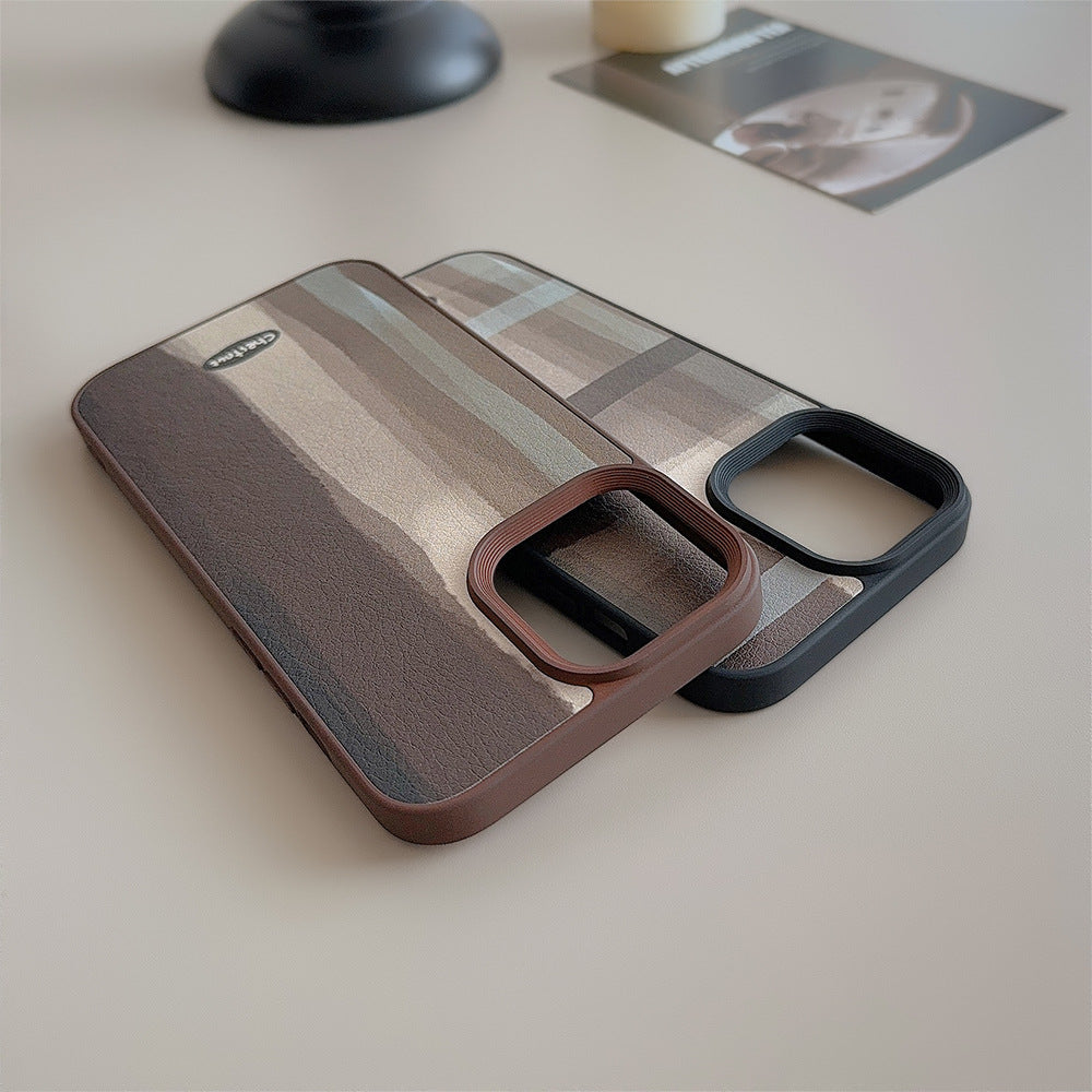 Funda para teléfono móvil iPhone 13 Maillard 11, medieval a cuadros, Apple 16, piel, 17pro max, 15