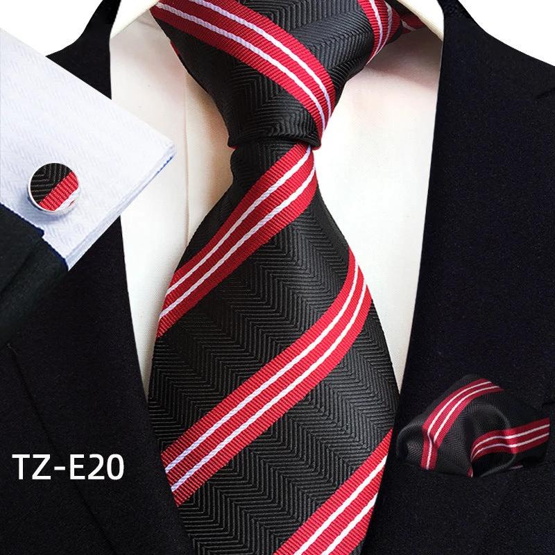 Men's Paisley Tie Square Scarf Pocket Square Cufflinks Three-piece Set
