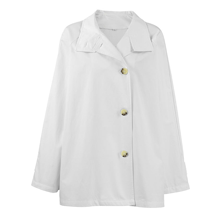 Design Mid Length Trench Coat for Women Autumn Winter Trendy Loose Figure Flattering