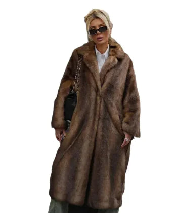 Women's Winter Warm Long Imitation Mink Coat