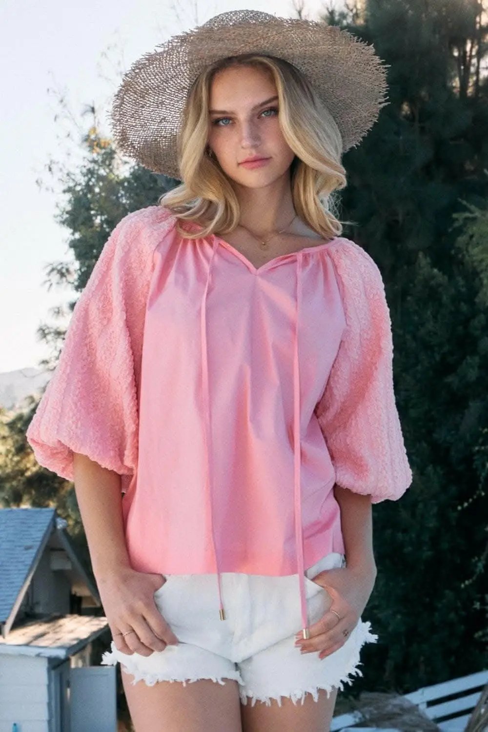 Acaban de llegar los pantalones Trendsi - Blusa de popelina con mangas abullonadas y talla completa de ODDI