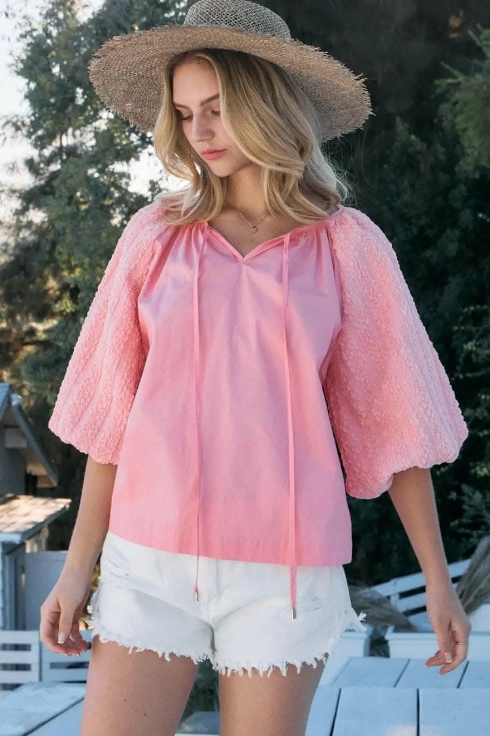 Acaban de llegar los pantalones Trendsi - Blusa de popelina con mangas abullonadas y talla completa de ODDI