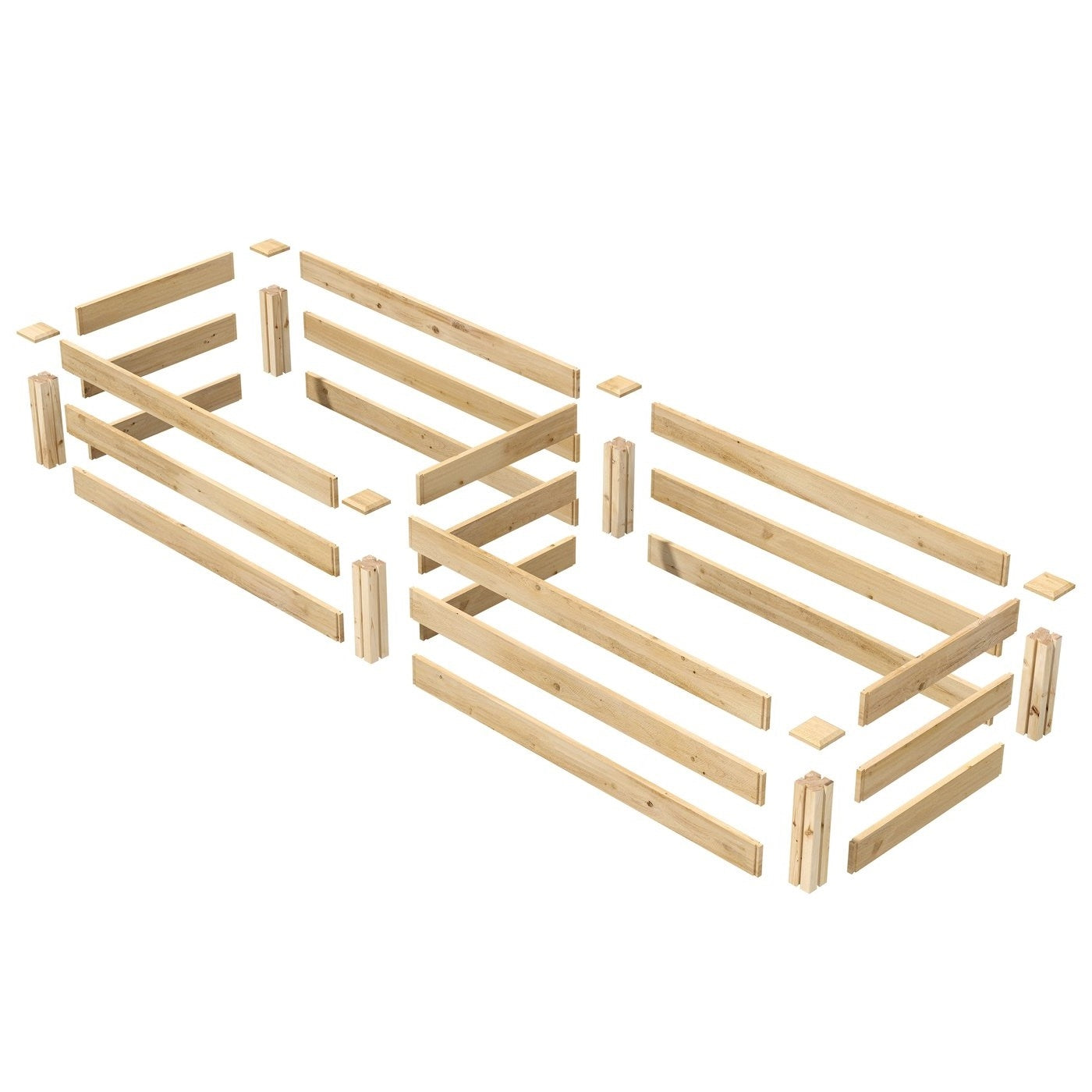 Marco de jardinera elevada de madera de pino para exteriores de 2 x 8 pies - Hecho en EE. UU.