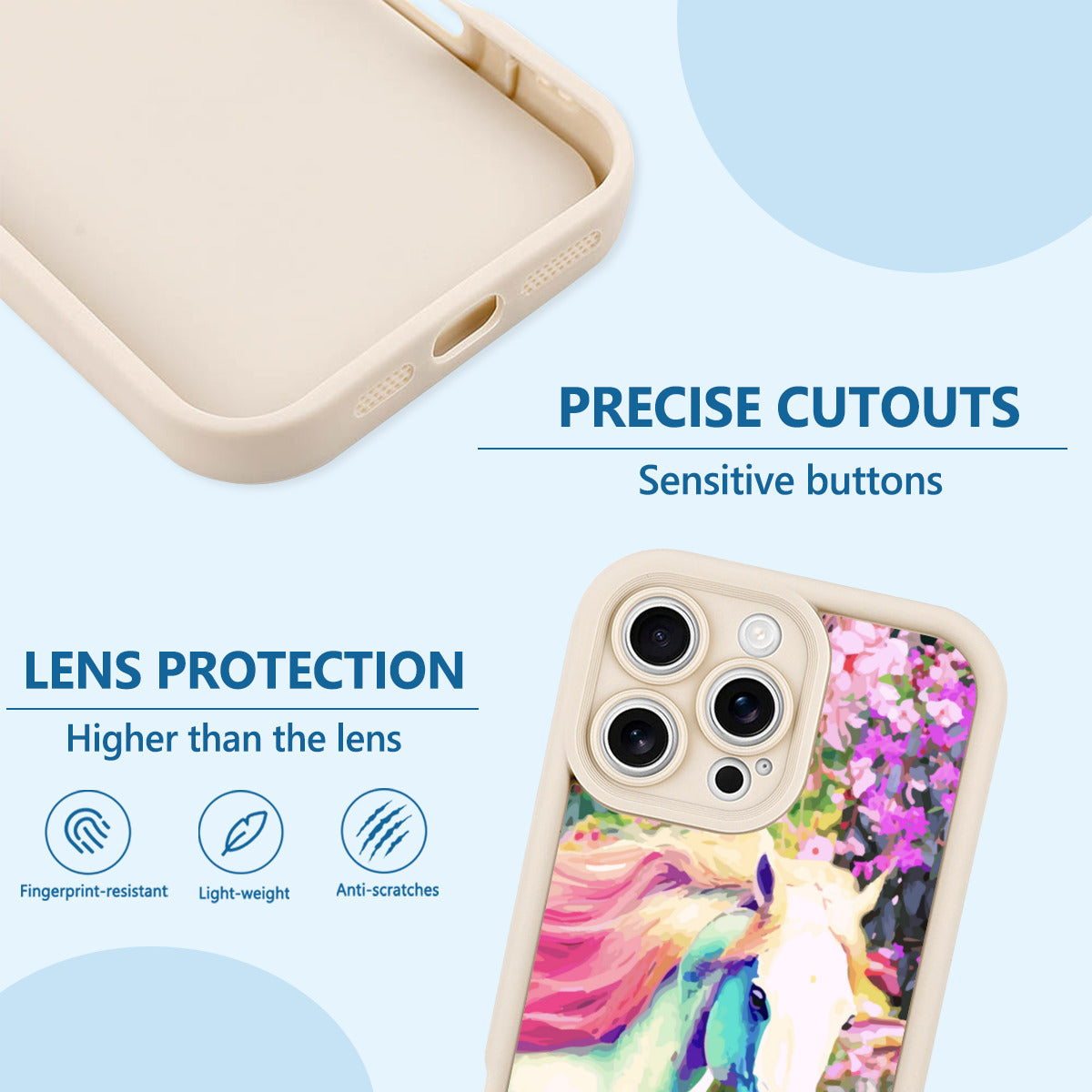 White Horse with Floral Background iPhone 16promax Mobile Phone Case