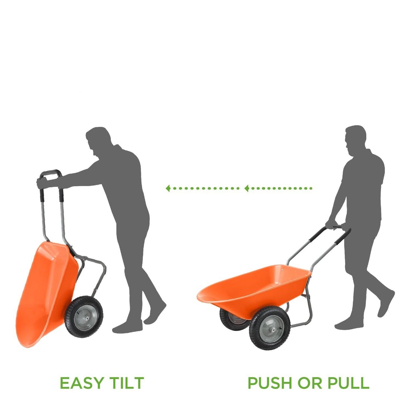 Carretilla Multiusos de 2 Ruedas de Uso Rudo Inoxidable - Naranja