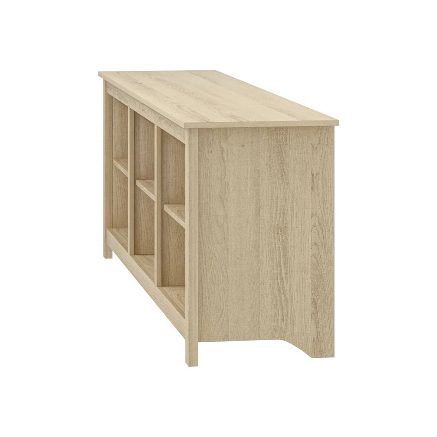 Mueble de TV estilo rústico con acabado en roble claro - para televisores de hasta 70 pulgadas