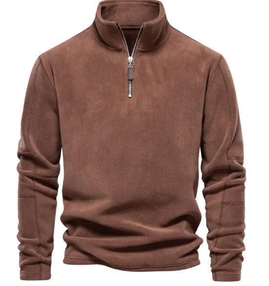 Sudadera de forro polar con cremallera y cuello alto para hombre