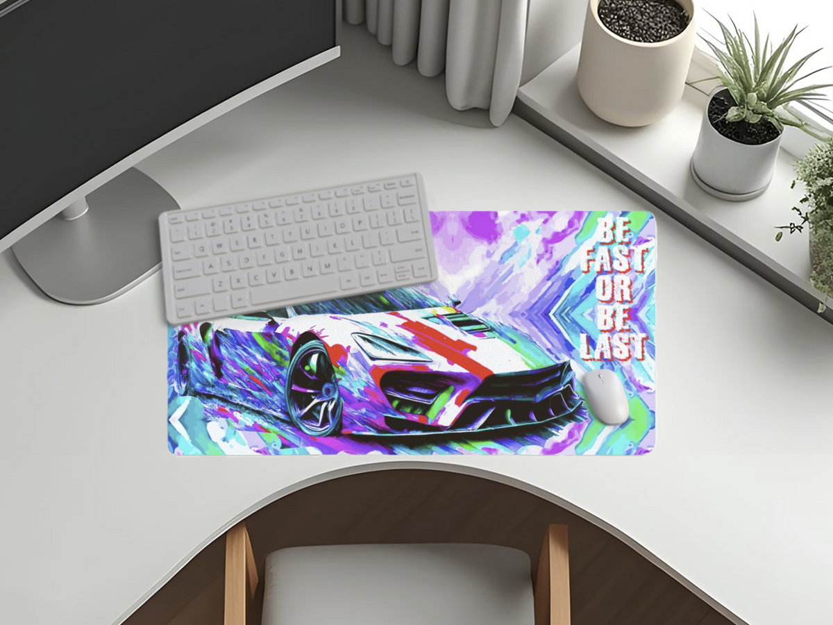 Be Fast Or Be Last Sports Car 40" x 20" Mousepad Desk Mat