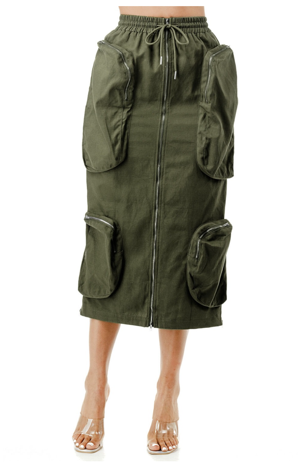 Falda cargo midi
