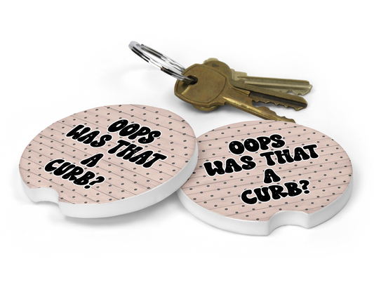 Oops Was That A Curb Ceramic Car Coasters