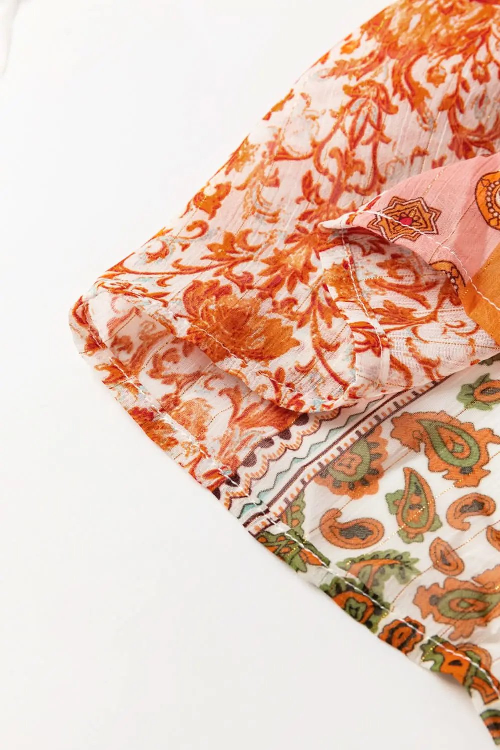 Dresses Love Salve Orange Paisley Dress Women's Daily Chiffon Loose Fit Spring Dress