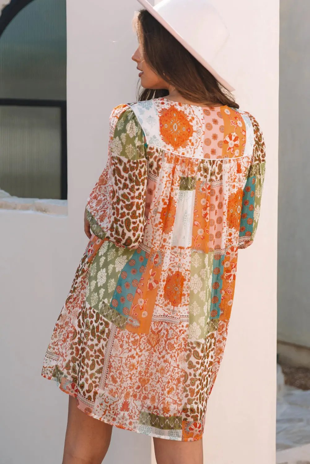 Dresses Love Salve Orange Paisley Dress Women's Daily Chiffon Loose Fit Spring Dress
