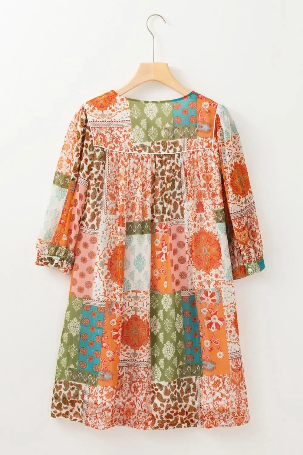 Dresses Love Salve Orange Paisley Dress Women's Daily Chiffon Loose Fit Spring Dress