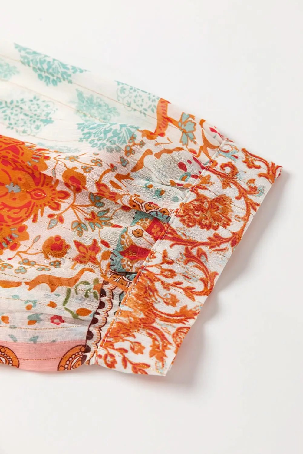 Dresses Love Salve Orange Paisley Dress Women's Daily Chiffon Loose Fit Spring Dress