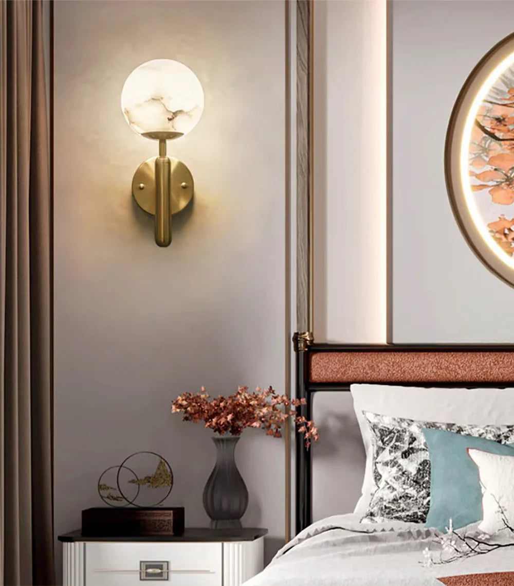 Lámpara de Pared Orbis de Alabastro de Lujo