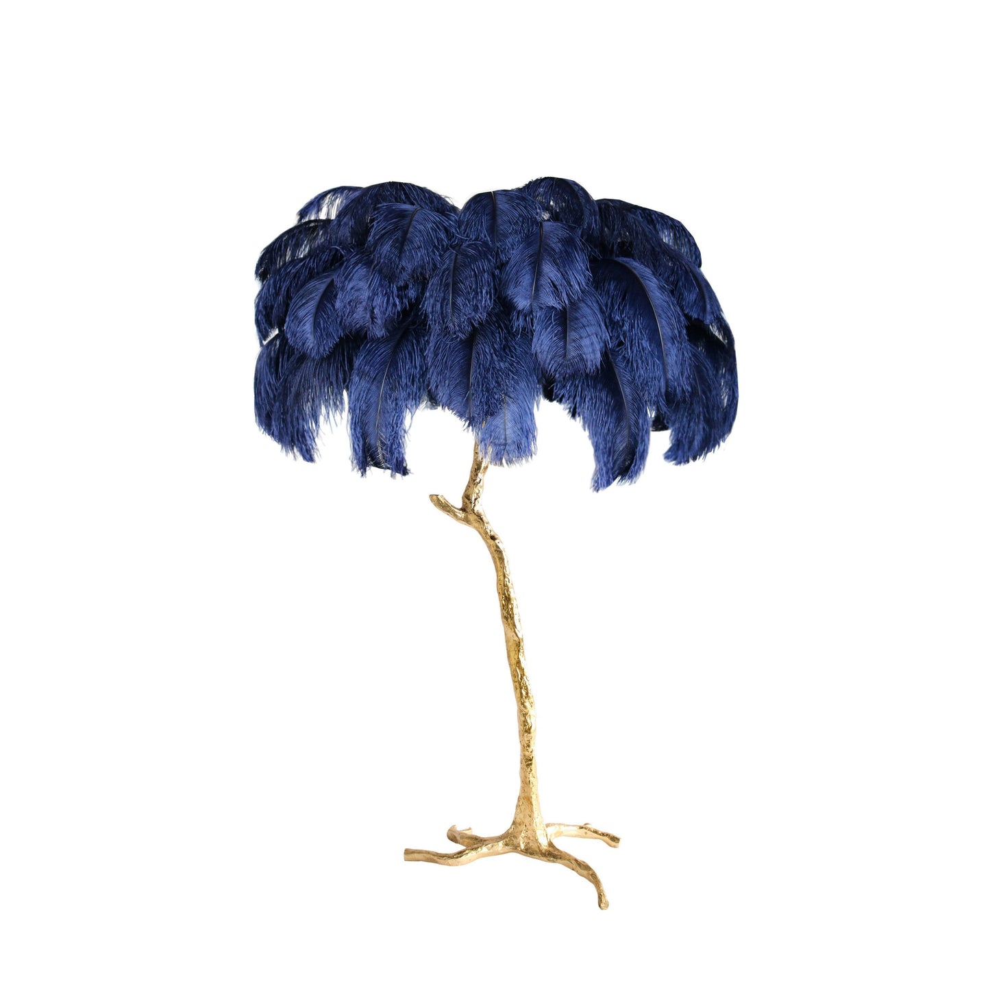 Lámpara de pie de plumas de avestruz