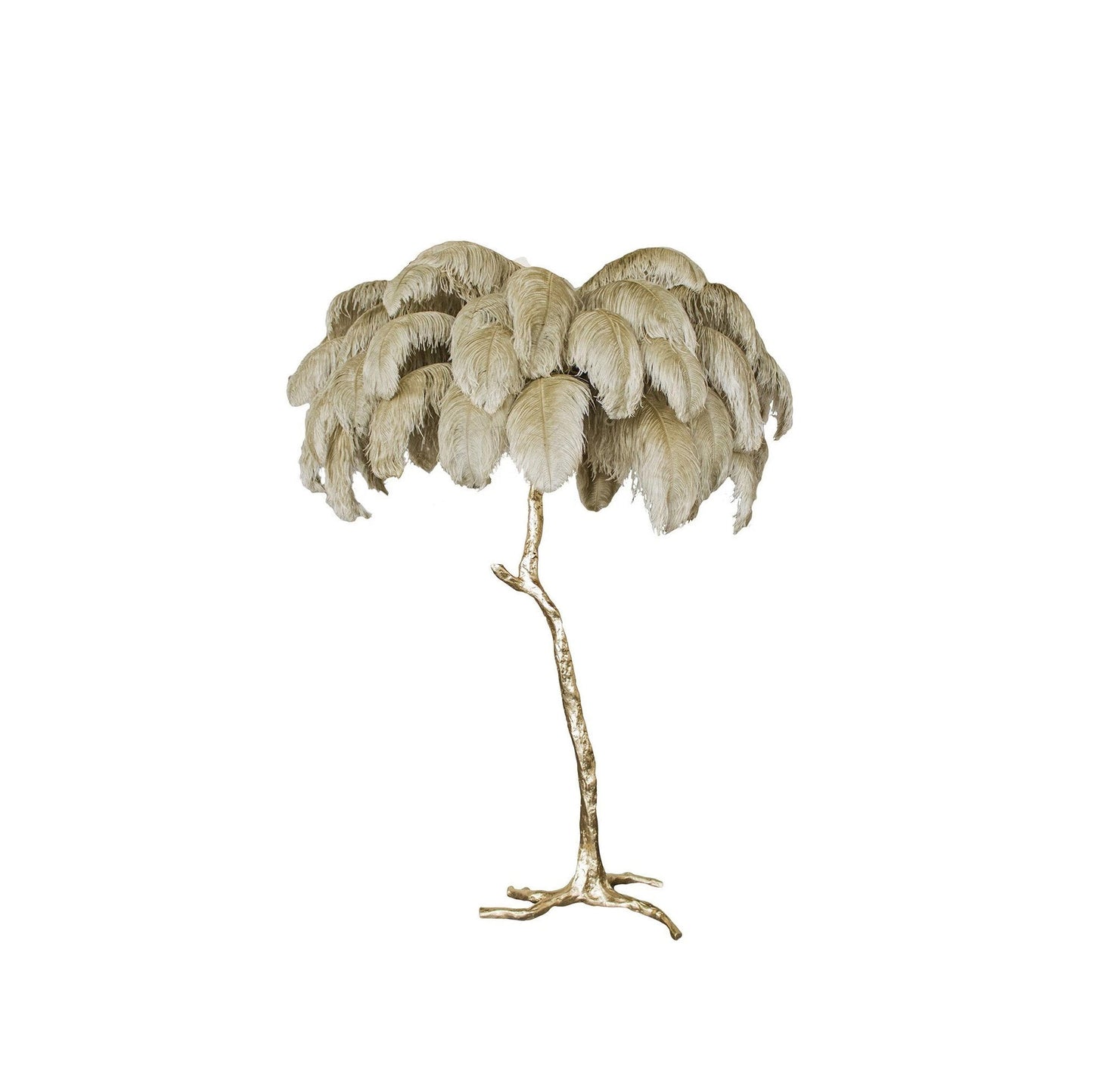 Lámpara de pie de plumas de avestruz