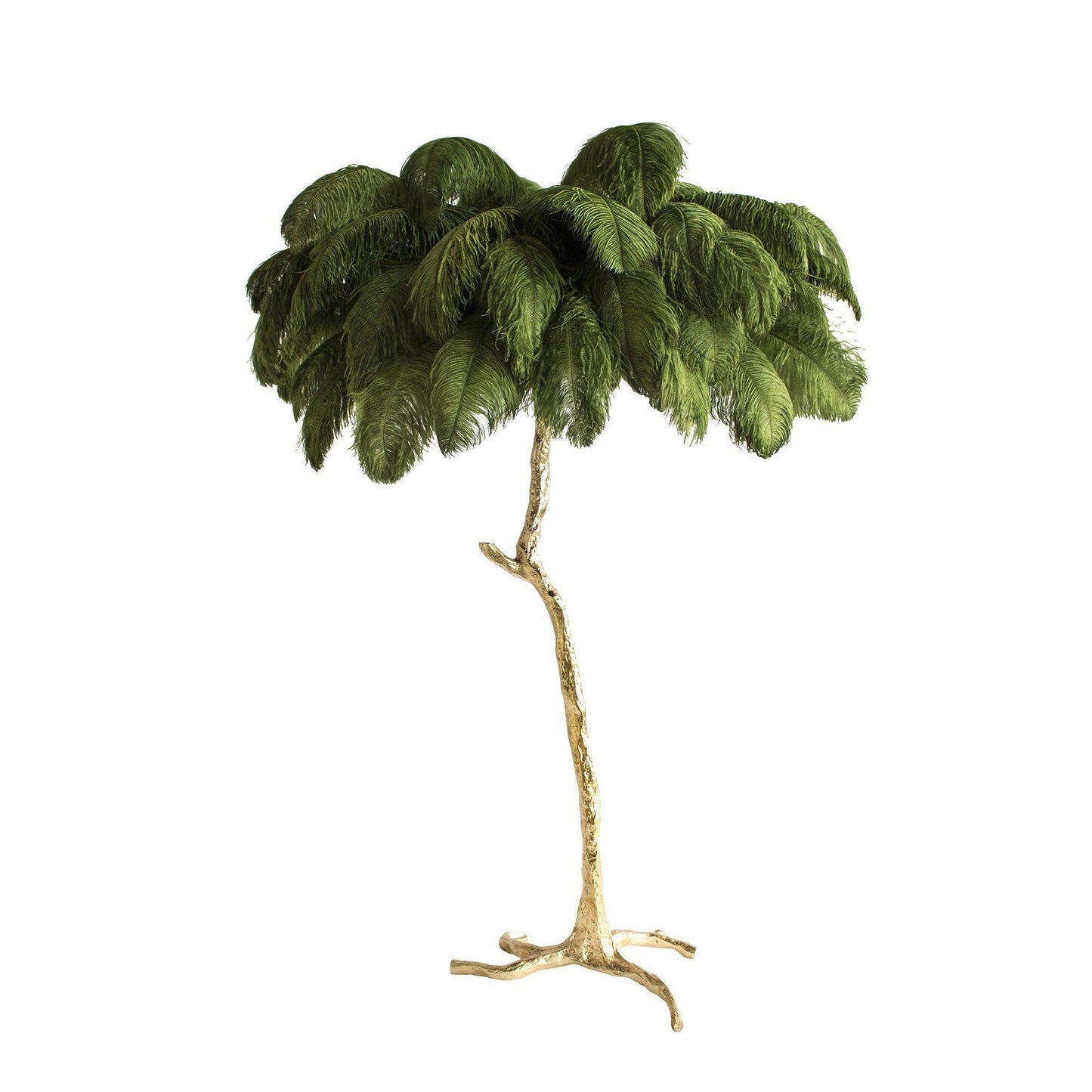 Lámpara de pie de plumas de avestruz