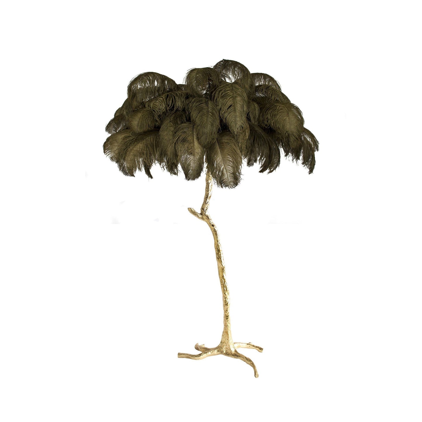Lámpara de pie de plumas de avestruz