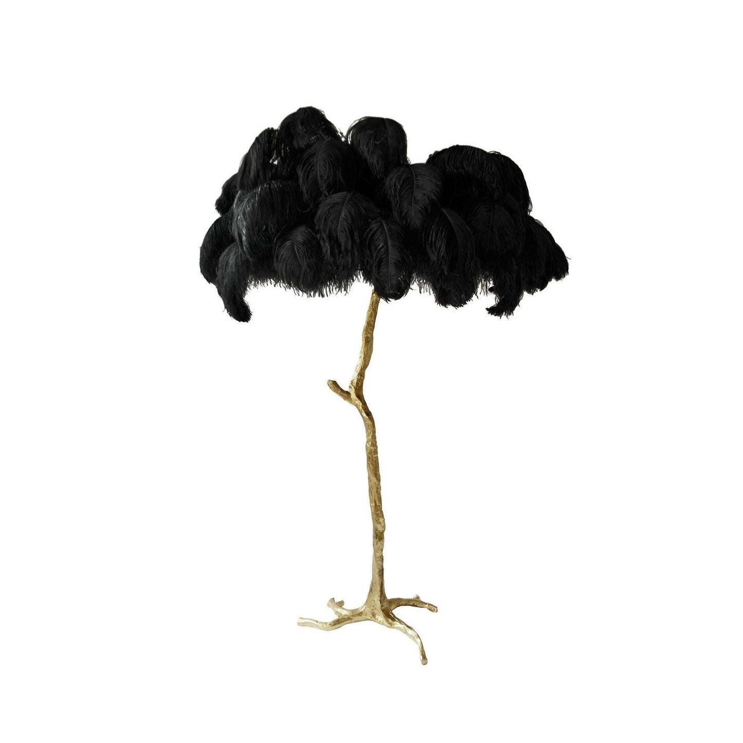 Lámpara de pie de plumas de avestruz