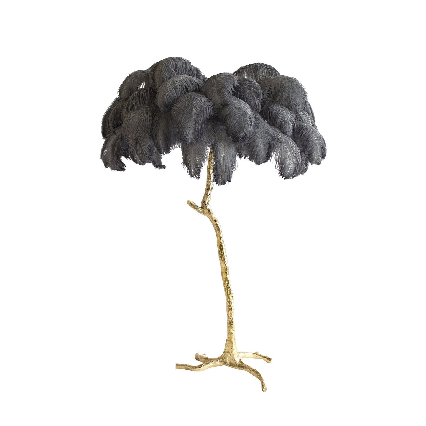 Lámpara de pie de plumas de avestruz