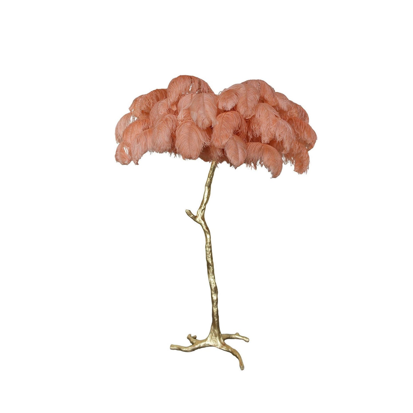 Lámpara de pie de plumas de avestruz