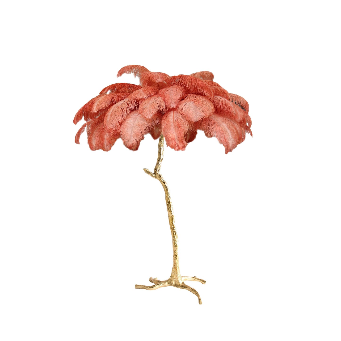Lámpara de pie de plumas de avestruz