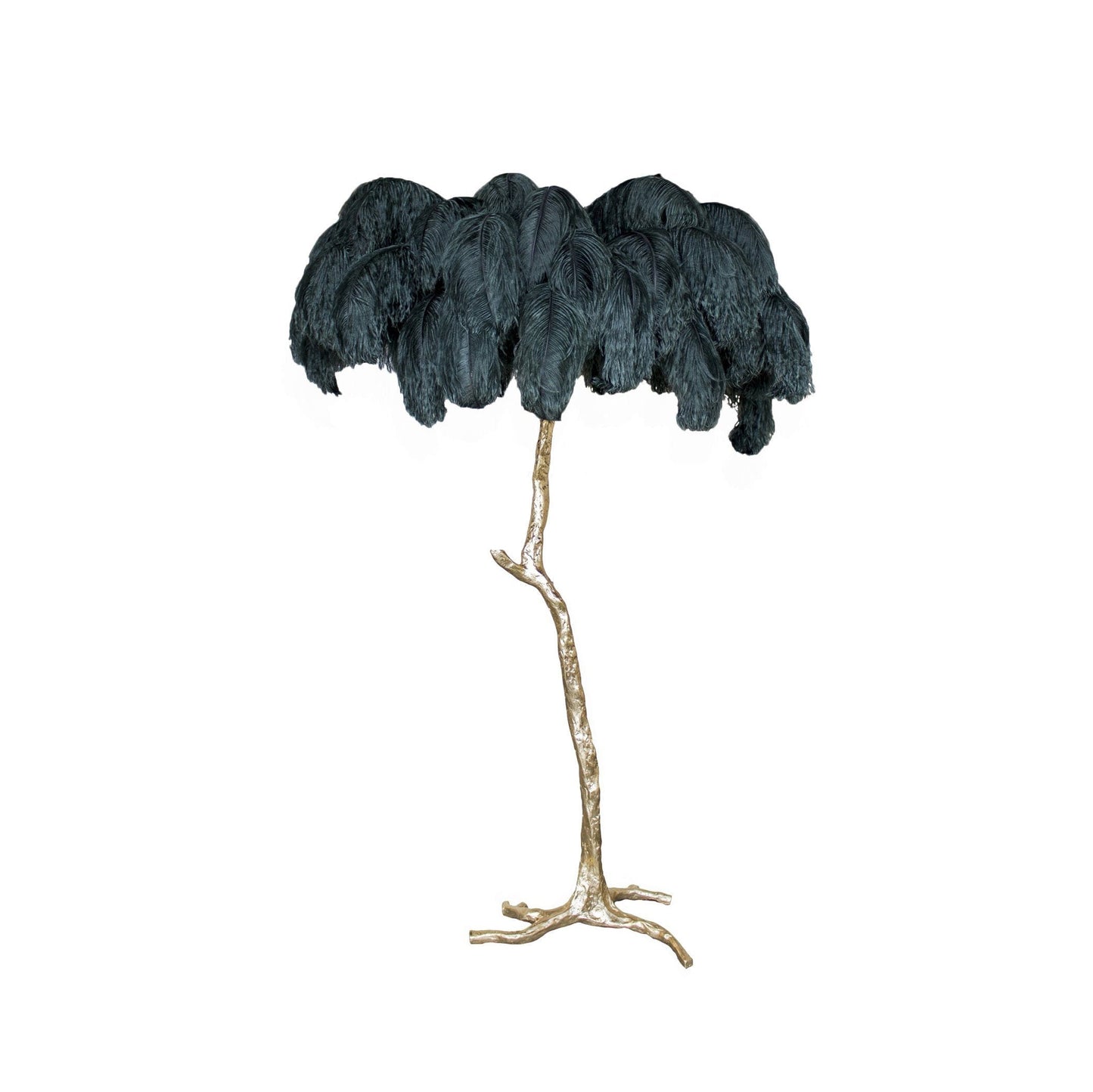 Lámpara de pie de plumas de avestruz