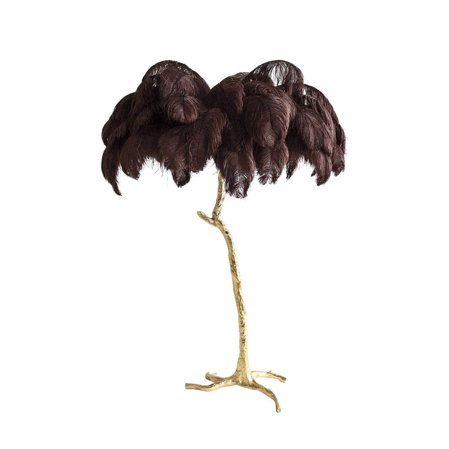 Lámpara de pie de plumas de avestruz