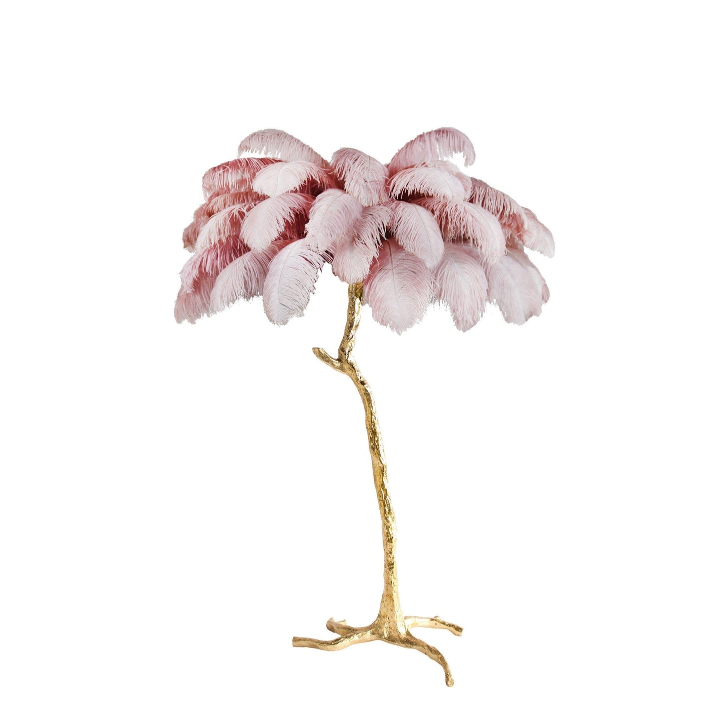 Lámpara de pie de plumas de avestruz