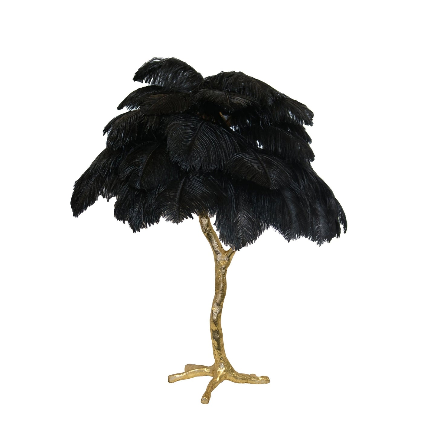 Lámpara de Mesa con Plumas de Avestruz