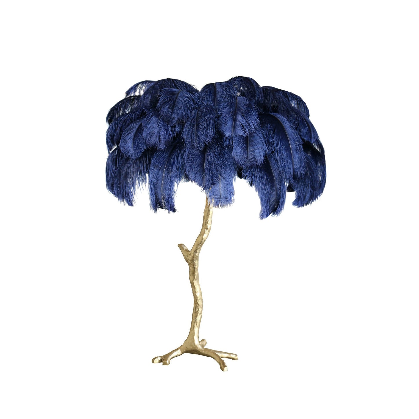 Lámpara de Mesa con Plumas de Avestruz