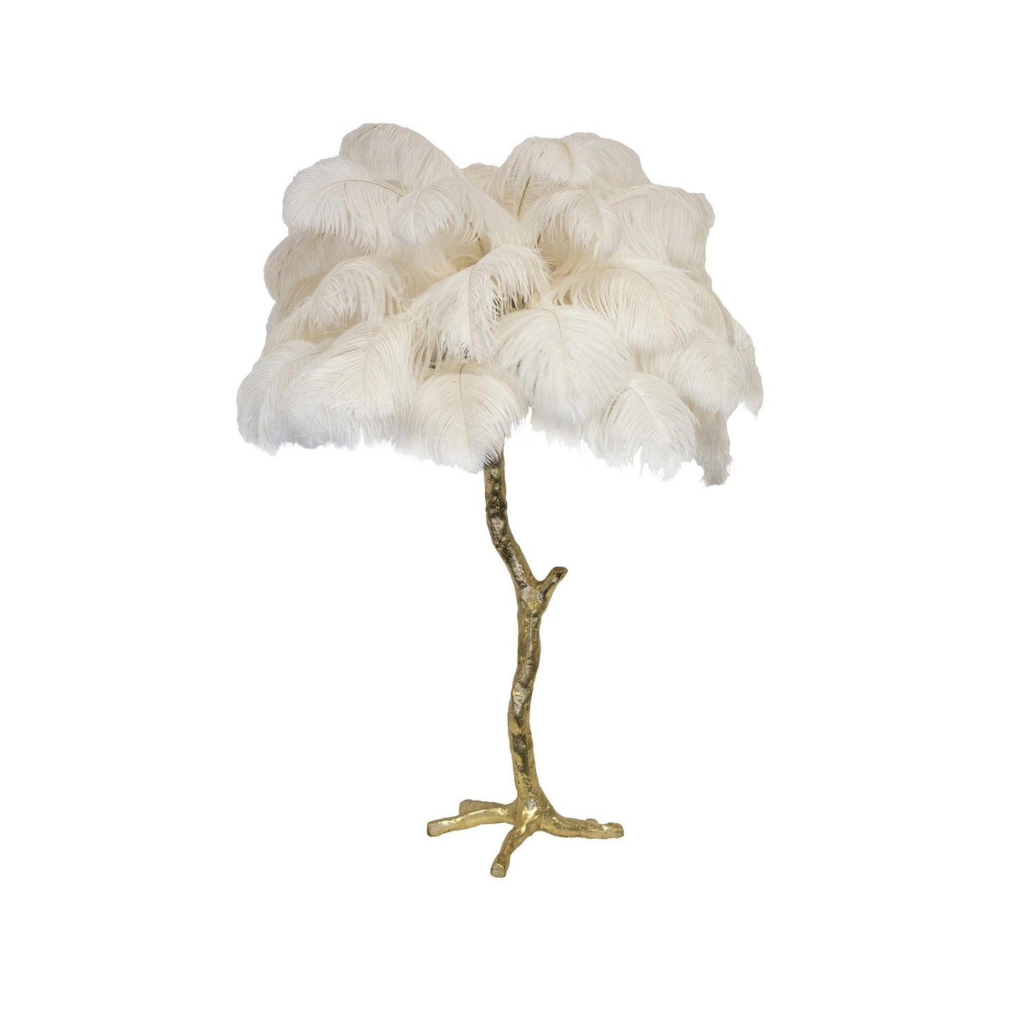 Lámpara de Mesa con Plumas de Avestruz
